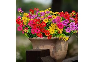 Cherica Plastic flowers for outdoors, 8 bundles fake outdoor artificial flowers for outdoors UV resistant, fake plants artificial plants outdoor plastic plants, Silk faux spring flowers for outside