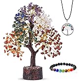 ABHISUBYA Seven Chakra Tree of Life for Positive Energy - Feng Shui Crystals and Healing Stones, Crystal Decoration, Money Handmade 7 Chakra Stone Tree, Healing Crystals, Spiritual Gifts