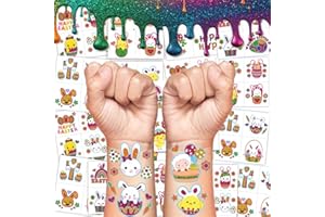 BESTUS Easter Basket Stuffers for Kids 100 Real Glitter Temporary Tattoos, Easter Party Favors Goodie Bag Egg Fillers Face Gems for Class Non Candy Easter Egg Trinkets Bulk Giveaways Fun Prizes Girls Boys
