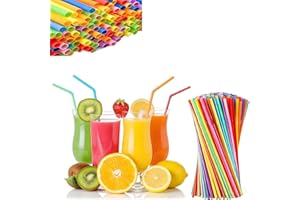 Running Out of Straws at Parties 300 Piece Colorful Plastic Party Straws Bulk Durable Drinking Straws for Birthday Wedding Ev