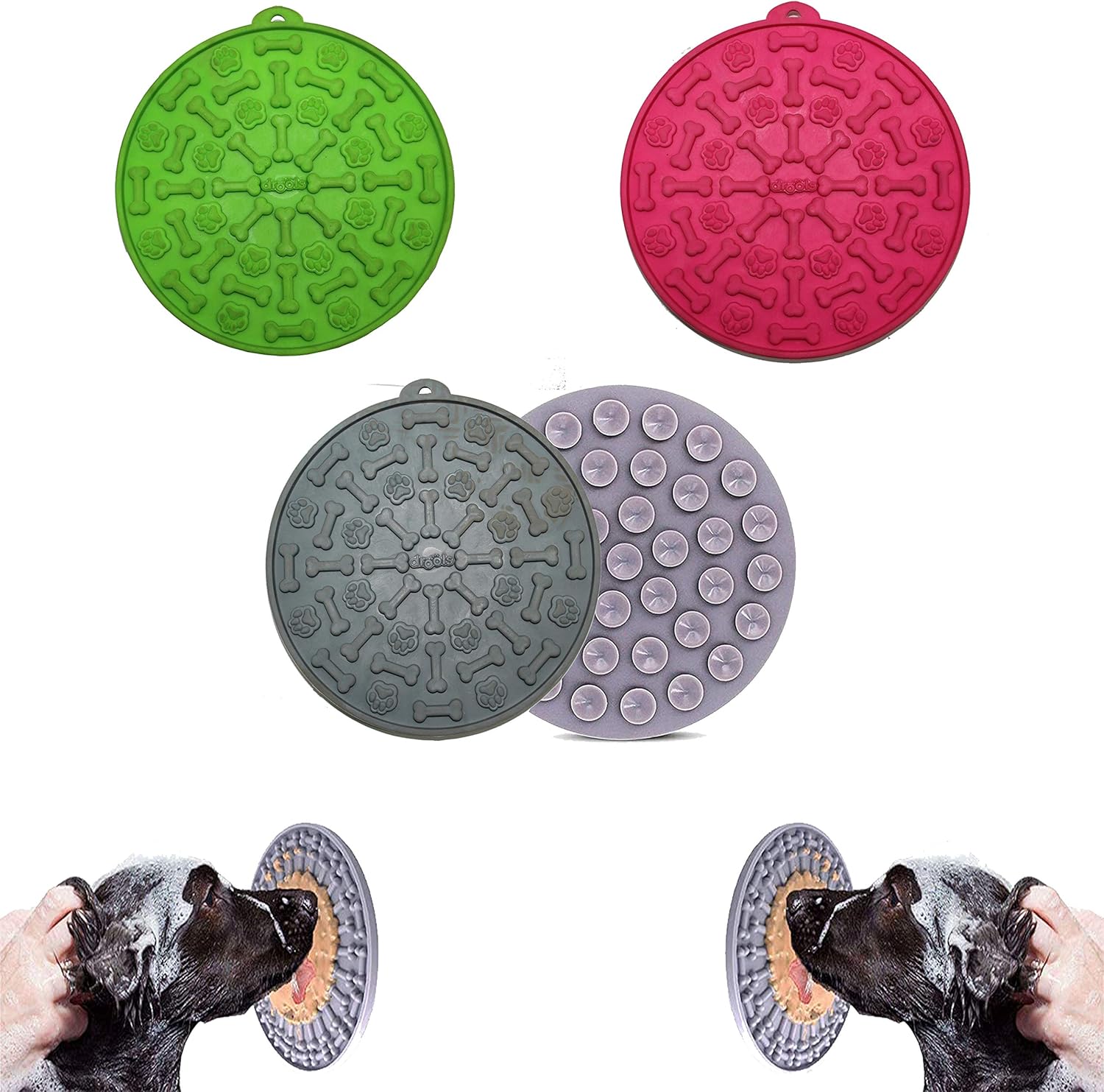 Pet Living Silicone-Dog Lick Mats Feeding Mat with Wall suction for Dogs Puppy Toothpaste Peanut Butter Dog Treat (1 x Random Colour Lick Mat)