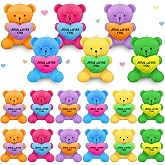 VioraWhite 12 Pcs Jesus Love You Stuffed Animal Bear Bulk | Mini Religious Christian Jesus Plush Bear, Small Stuffed Animal Gift, for Easter Party Vbs Event Favors