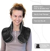 Qomfor Microwavable 1.5kg Weighted Neck & Shoulder Heating Pad Dark Grey view 2