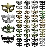 Allruyee 40 Pieces Masquerade Masks Vintage Antique Masks Venetian Party Masks