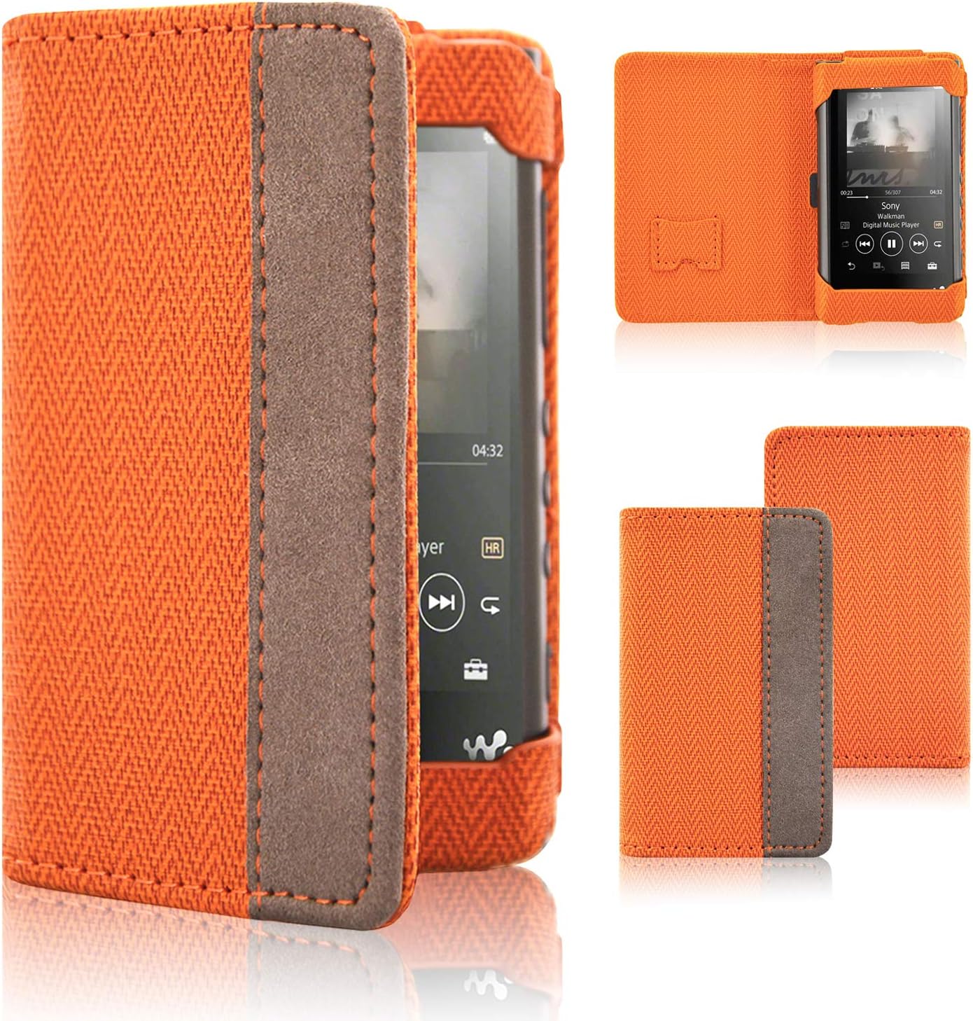 Sony Walkman NW-A45 Case, ACdream Folio Leather Cover Case for Sony Walkman NW-A30 NW-A40 NW-A50 NW-A57 NW-A56HN NW-A55WI NW-A55HN, Orange