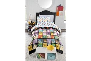 Northwest Pokemon Twin Sized Bed in a Bag Set, Pikachu Eevee Charmander Squirtle, Anime Bedding, Kanto Favorites