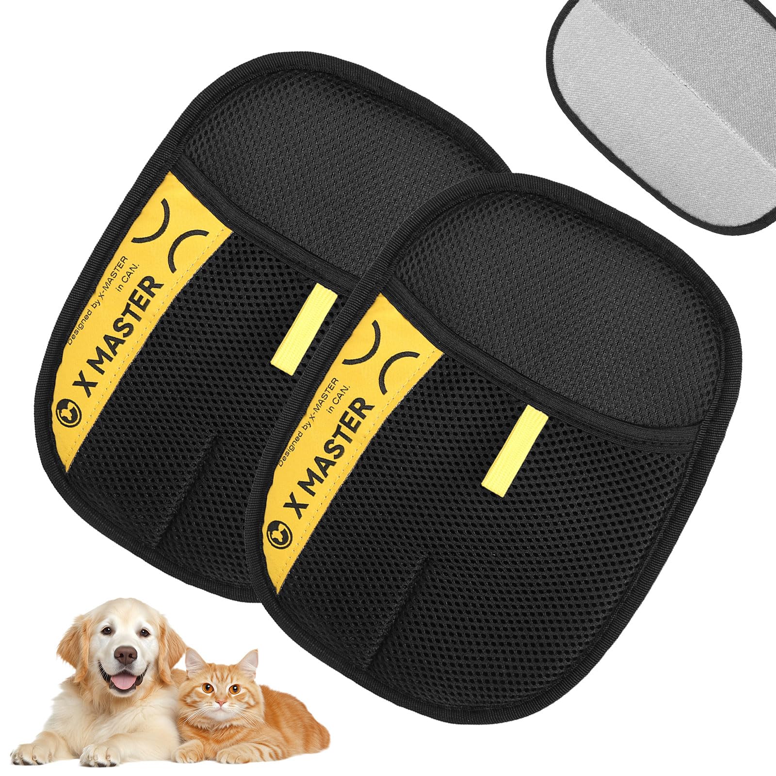 Photo 1 of 2pcs Pet Hair Removal Glove, 3 in 1 Electrostatic Gloves Pet Hair Remover Glove Multifunctional Viorane Electrostatic Pet Hair Remover Mitt for Pet Dog Cat Furniture Car Fur Removal