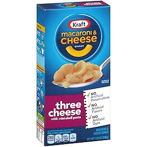 Kraft Three Cheese Macaroni and Cheese Meal (7.25 oz Boxes, Pack of 8)
