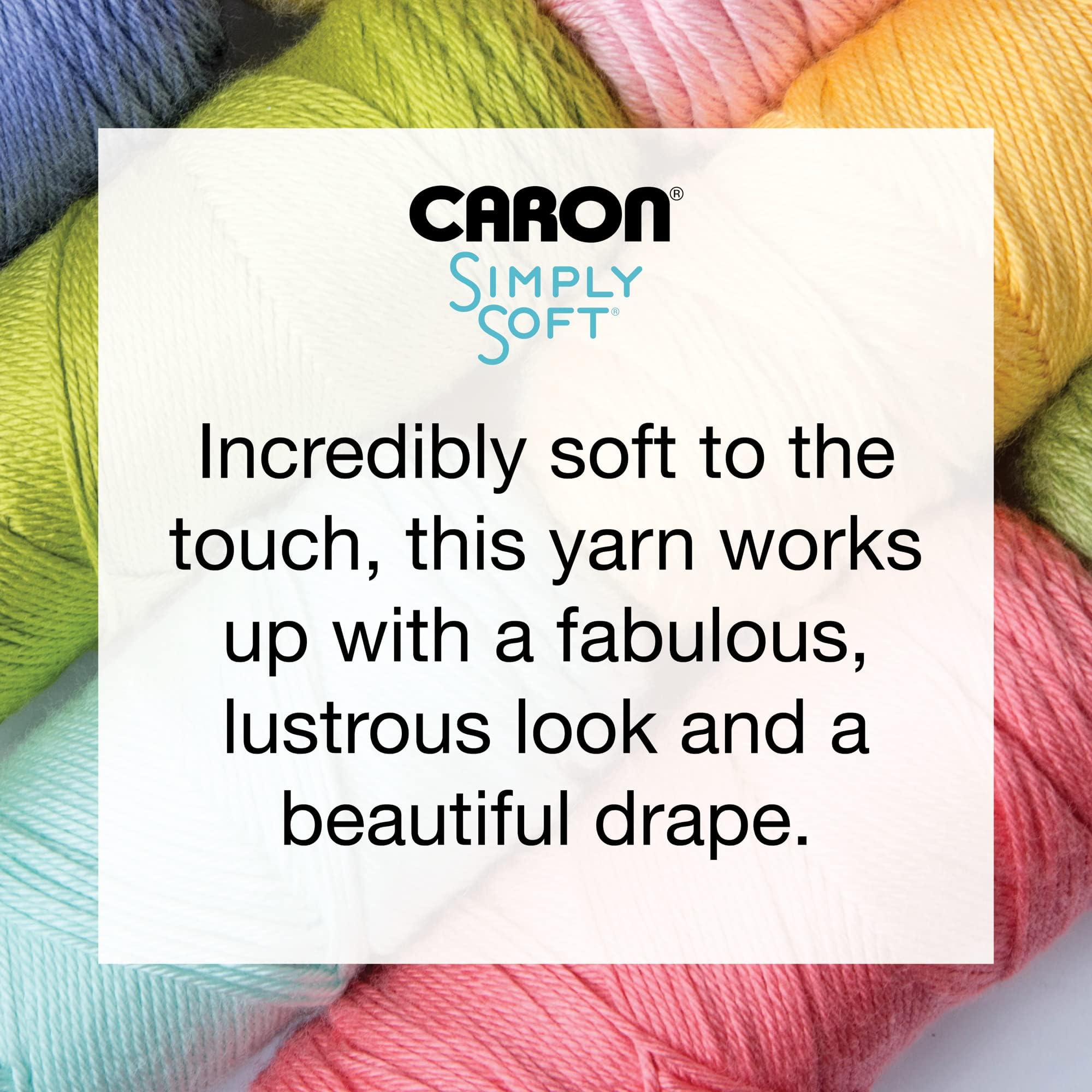 Caron Simply Soft Yarn, 3oz, Gauge 4 Medium Worsted, 100% Acrylic - Autumn Red - Machine Wash & Dry, Black, 3-Pack