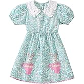 Youlebao Toddler Girl Clothes Cotton Casual Short Sleeve Jersey Dresses 2-7 Years