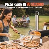 BIG HORN Outdoors 12” Pizza Oven Wood Pellets Portable Stainless Steel Black view 3