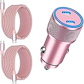 [Apple MFi Certified] iPhone 17 Car Charger, Linocell 90W Dual USB C Power Cigarette Lighter Car Carplay Charger with 2Pack Type C Braided Cable for iPhone 17/17 Pro Max/16 Pro/15/Galaxy S25/S24/Pixel