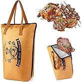 GOONMILL BBQ Blanket for Resting Meat, BBQ Brisket Blanket Meat Resting Bag with Handle, Reusable Smoker Grilling Meat Insulated Resting Bag, BBQ Accessories for Large Brisket/Beef/Turkey 21in