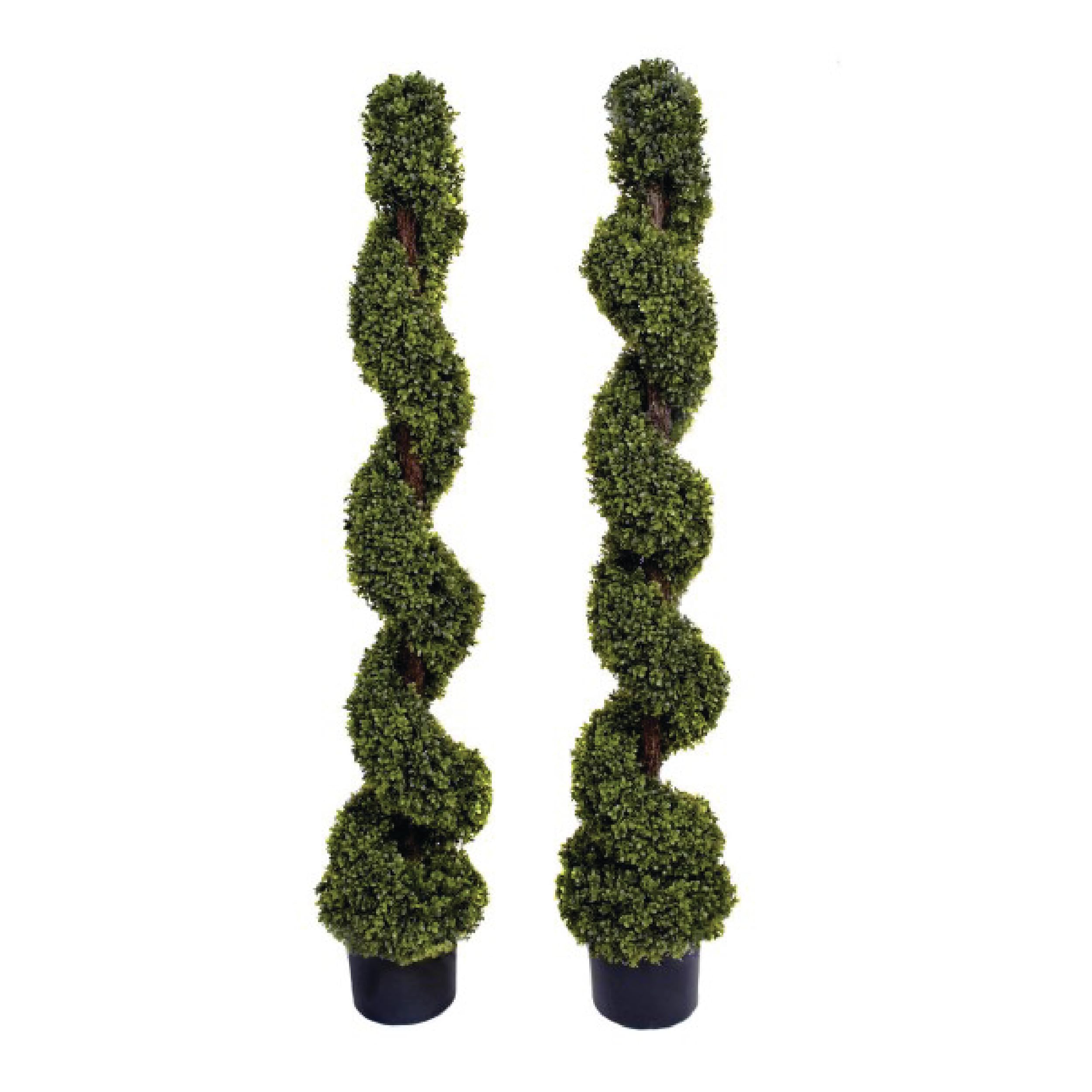 2 x GreenBrokers Artificial Spiral Boxwood Topiary Trees 5ft/150cm