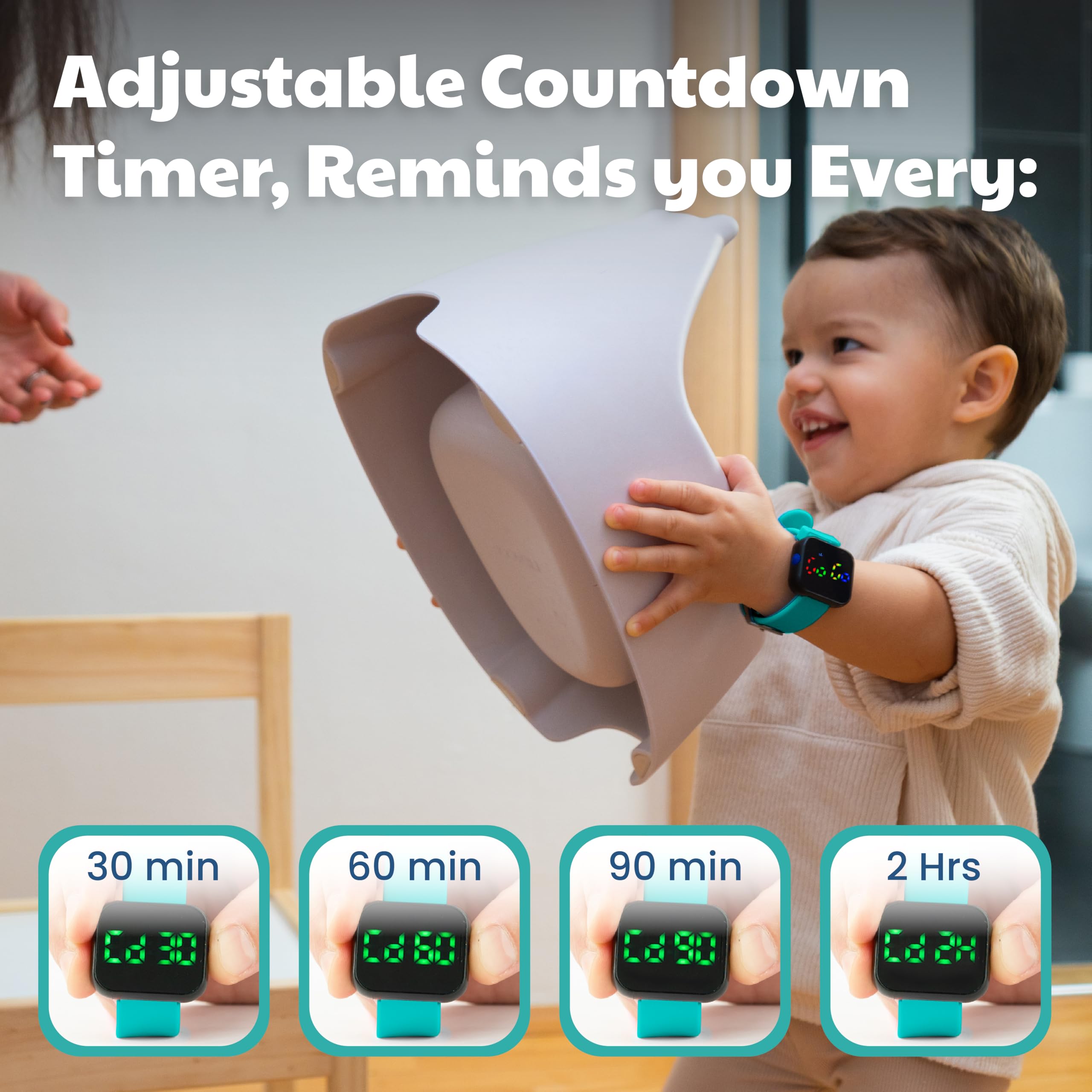 Potty Training Watch for Kids V2 – A Water Resistant Potty Reminder Device for Boys & Girls to Train Your Toddler with Fun/Musical & Vibration Interval Reminder with Potty Training eBook (Turquoise)