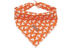 Lionheart glory Halloween Dog Bandana 1 Pack Washable Soft Dog Scarf, Square Adjustable Girl or Boy Dog Bandanas for Medium Large Dogs