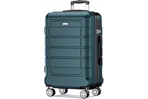 SHOWKOO Luggage PC+ABS Durable Expandable Hardside Suitcase with Double Spinner Wheels TSA Lock 28-Inch, Armygreen