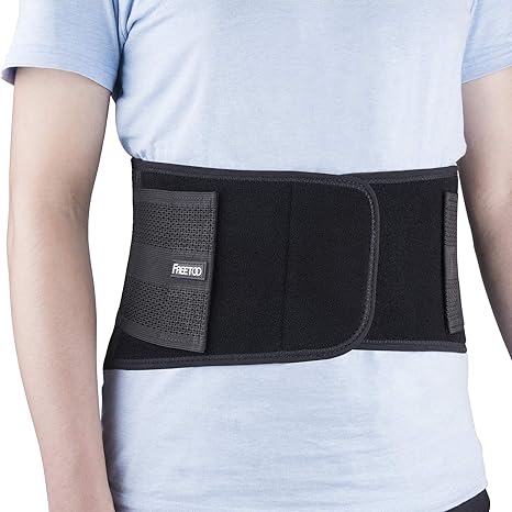 FREETOO Rückenbandage mit Stützstreben und Verstellbare Zuggurte und atmungsaktiver Nylonstoff ideal für Arbeitsschutz entlas