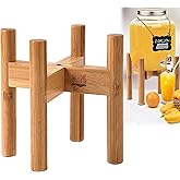ZPirates Drink Dispenser Stand, Adjustable for Glass Dispensers for Beverage, Lemonade, Juice and Hot/Cold Drinks - Small-Medium (1- 2-Gallon) - Natural Bamboo