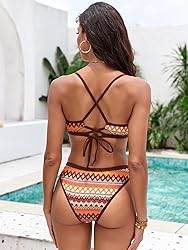 ZAFUL Women's Colorblock Stripes Triangle Bikini