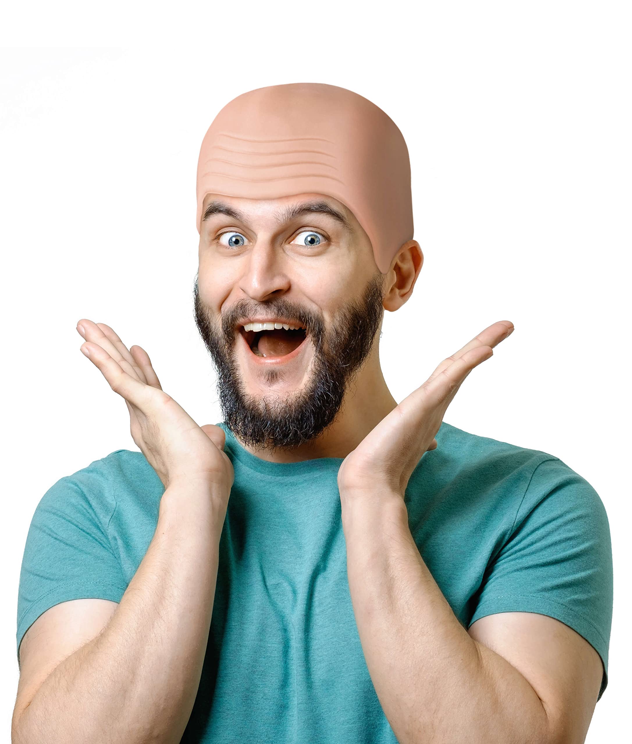 Balinco Bald Wig, Latex Cap for Adults, Bald Hat, Costume Accessory for Carnival, Fancy Dress, Halloween, Cosplay