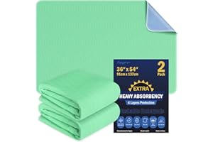 FYGRIP 2 Pack 36” x 54” Extra Heavy Absorbency Washable Underpads, Waterproof Nursing Pads Incontinence Bed Pads, Reusable Washable Pee Pads for Dogs, Diaper Changing & Adults, Mattress Protector
