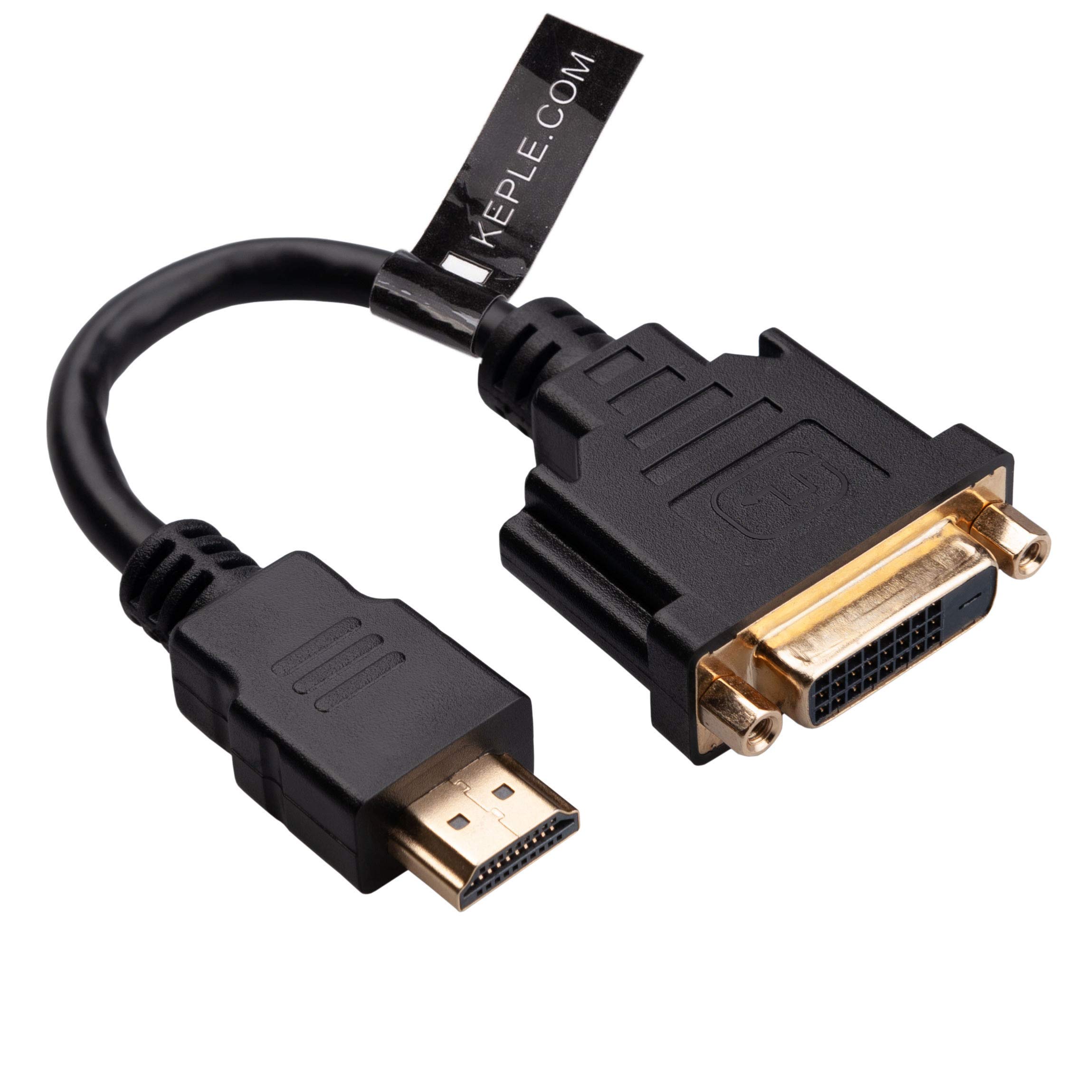 HDMI Male to DVI Female Adapter - DVI-D Dual Link 24+1, Gold-Plated Connectors, 1080P Full HD, 15cm