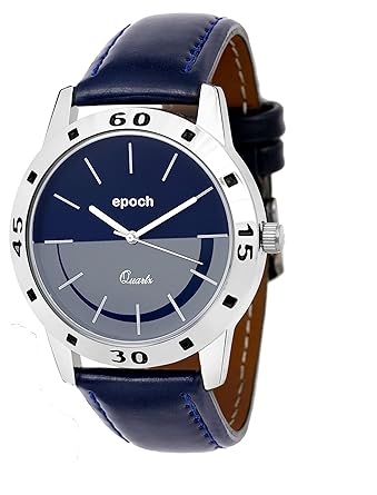 Analog Stylish Fashionable Blue Dial Genuine Leather Strap Watches for Men and Boys