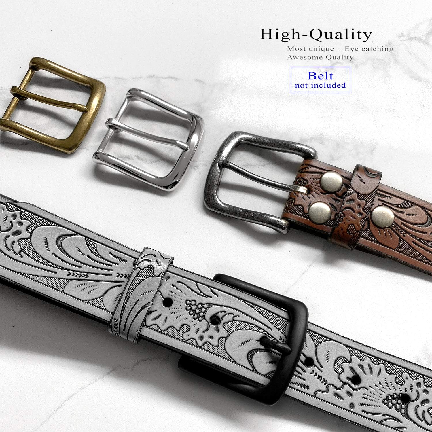 Simple Metal Buckle Single Prong Square Belt Buckle Width 1 1/2" (38 Mm) (Ant. Silver): Clothing