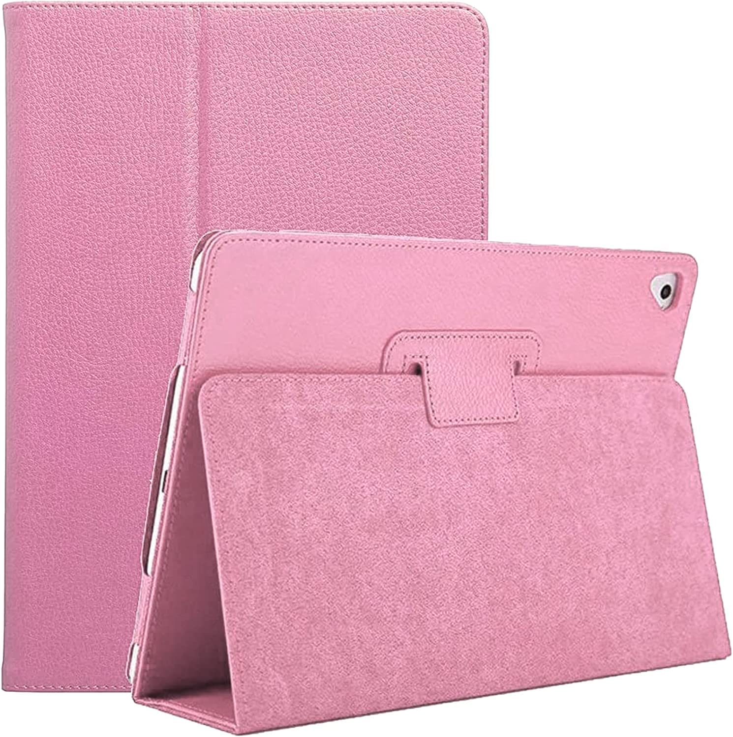Leather Flip Stand Folio Case Cover For Apple iPad 9th generation 2021 (A2602, A2604) 8th Generation 2020(A2270,A2428) 7th Generation 2019 (A2197,A2198) (Pink)