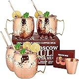 Moscow Mule Copper Mugs - Set of 4-100% Pure Solid