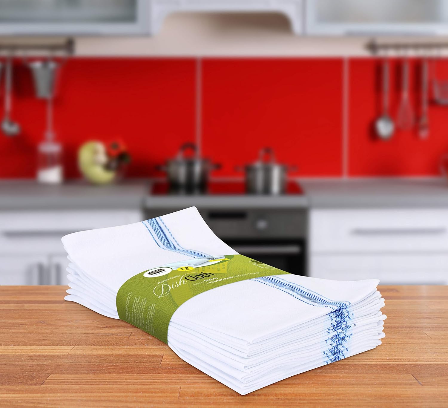 Utopia Towels 12 Pack Dish Towels, 15 x 25 Inches Ultra Soft Cotton Dish Cloths, Blue: Home & Kitchen