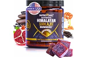 NUTROTONIC LLC Organic SHILAJIT Gummies by NutroTonic | Organic Pomegrenate Flavor | Cane Sugar Free, Sweetened by Organic Manuka Honey | Clean Formula | Heart & Brain, Cellular Health 30 Healthy Gummies (1)