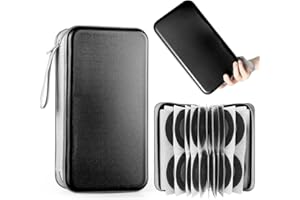 VKheroKV CD/DVD Case Holders Wallet Hard Plastic DVD Disc Cases Storage Binder for Home Office Travel, Store CDs, DVDs' Cases in One 96 Capacity Organizer (Black)