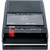 QFX Portable Shoebox Cassette Tape Player Recorder, RETRO-39BT | USB to Cassette Recording, Built-In Mic, 3.5" Bluetooth Speaker, FM Radio, MP3 Playback, Line-In/Out, AC/Battery Powered