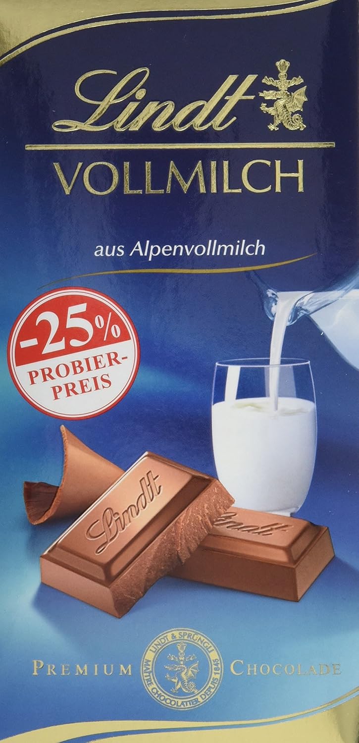 Lindt Alpenvollmilch, Promotion, extra fein, zartschmelzend, 10er Pack (10 x 100 g) Amazon.de