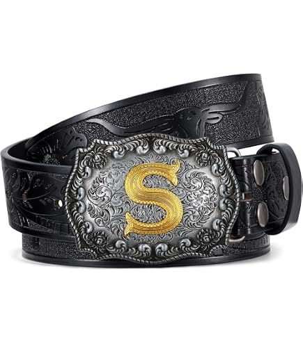 Cliont Mens Z Letter Buckle Leather Belt For Jeans at Amazon Men's