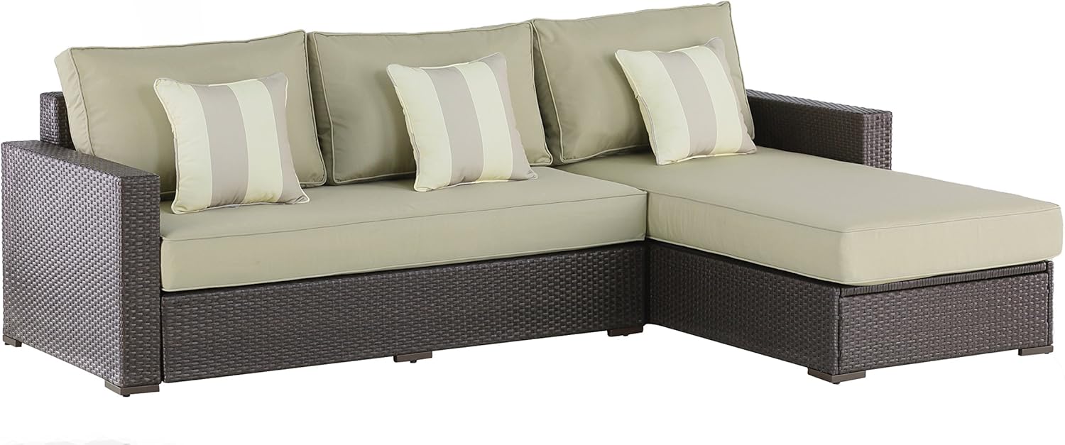 Amazon Com Serta Laguna Outdoor Storage Sectional Brown Wicker