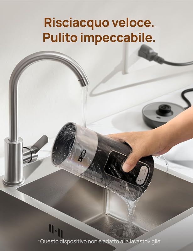 Montalatte Elettrico, 8-in-1 Montalatte per Latte, Cappuccino, Cioccolata Calda, 270ml Milk Frother in Acciaio Inossidabile per Schiuma Calda e Fredda, LED, Facile da Pulire