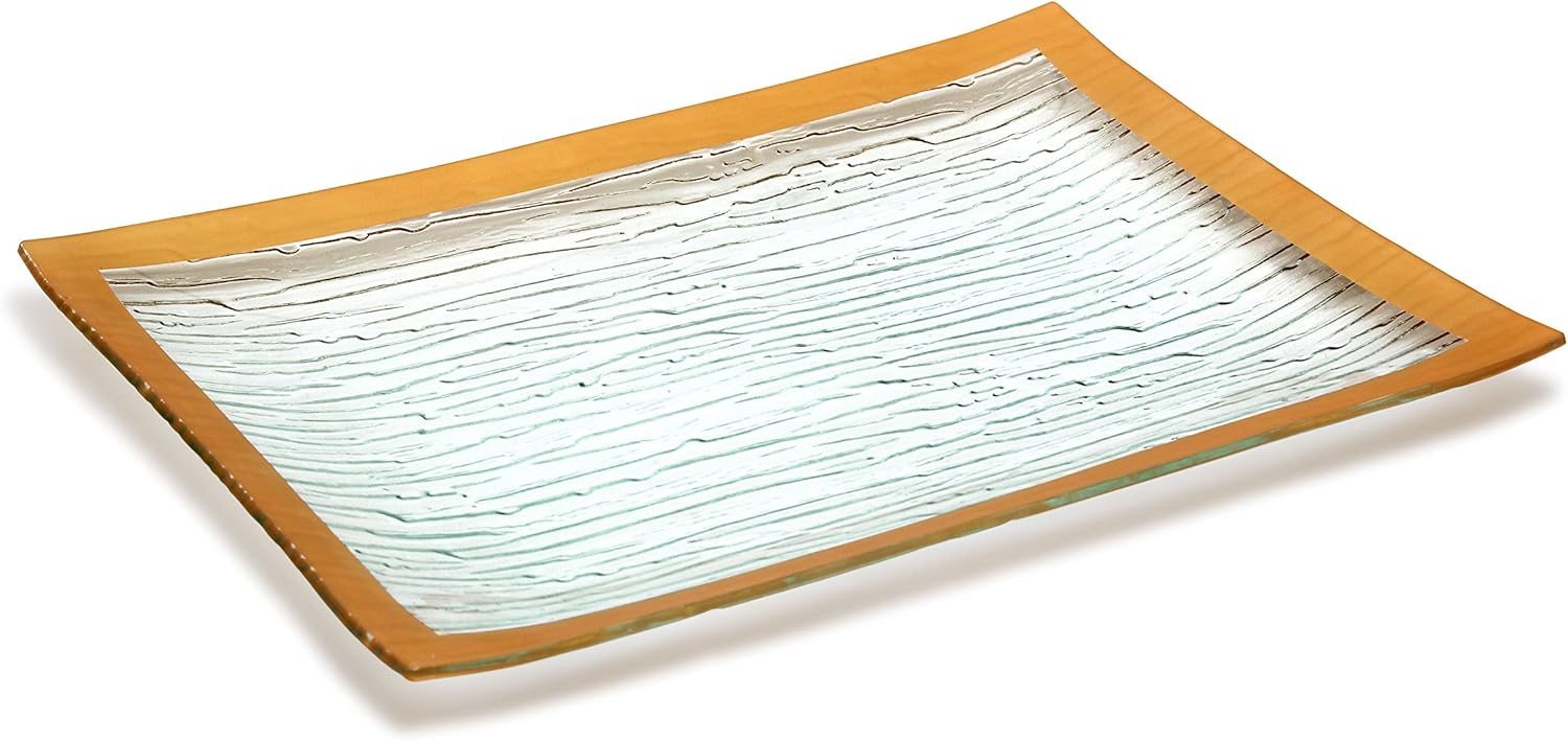 GAC Tempered Glass Tray Rectangular Glass Platter