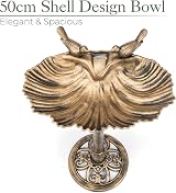 CHRISTOW Clam Shell Bird Bath Resin Bronze 80x50x38cm Garden Decor view 3
