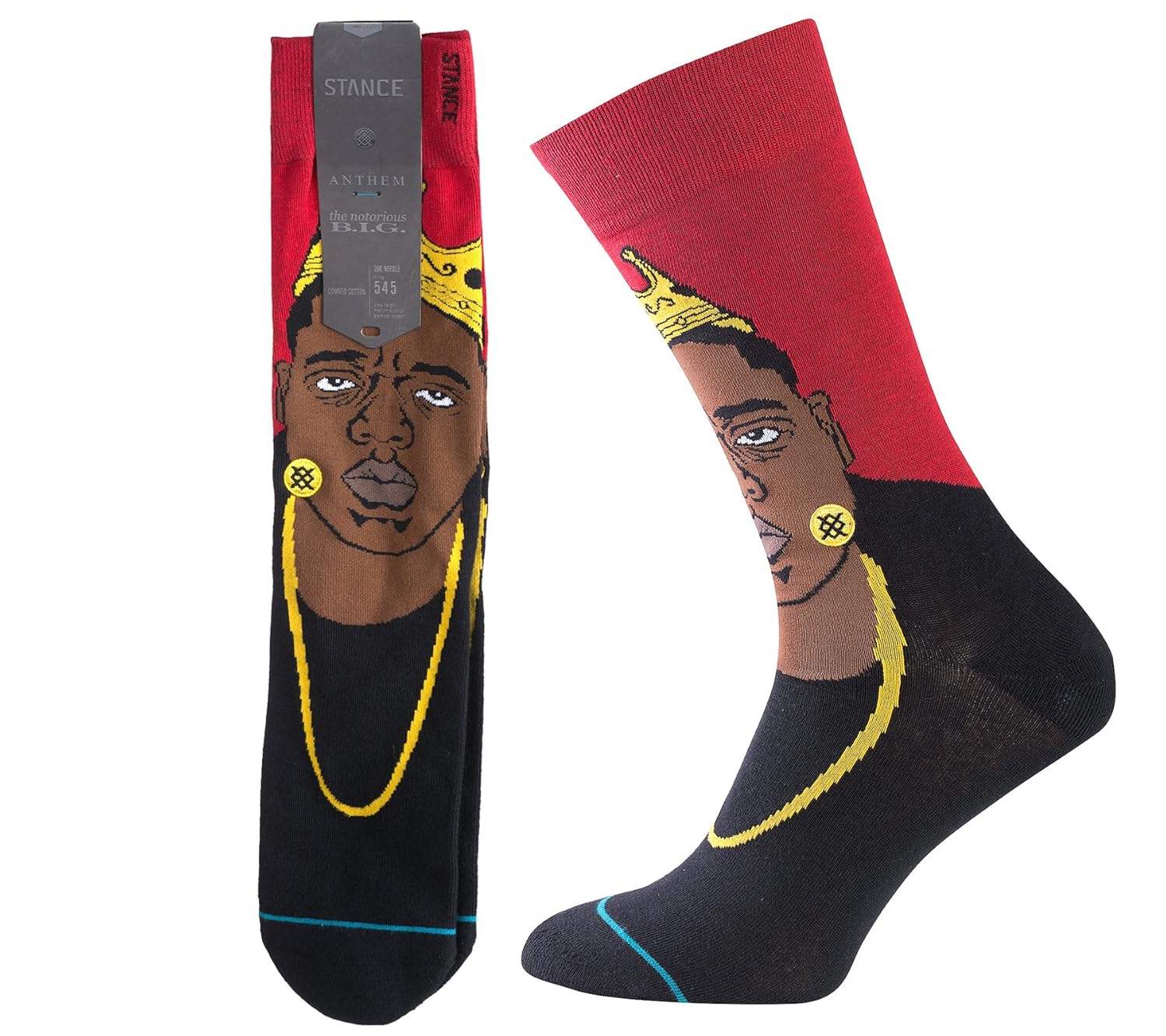 durable modeling Stance Men's Notorious B.I.G. Crew Socks Red