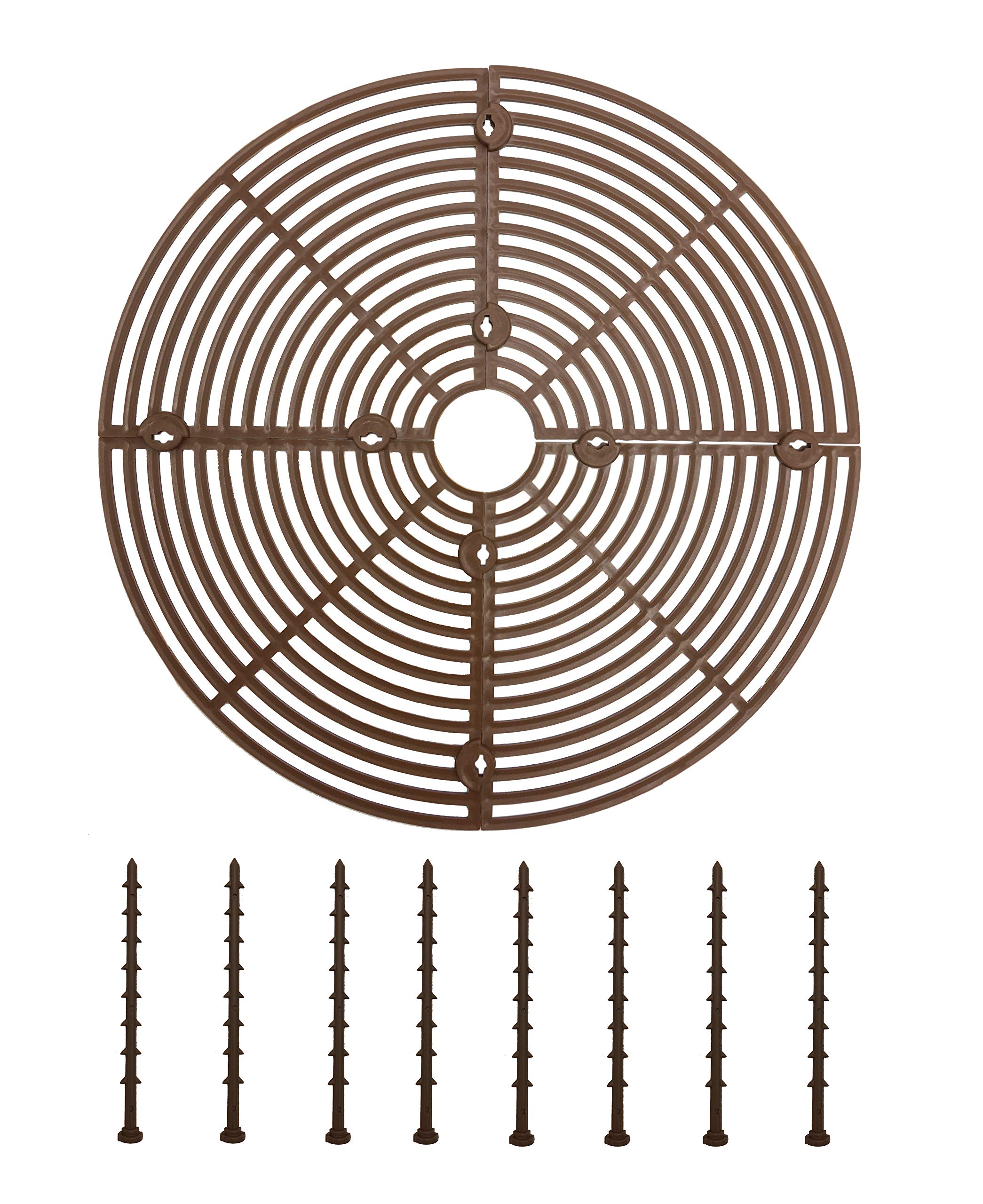 Plant Pot Grid Flower Pot Cover Cat Repellent Baby Safety to Protect Children Pets Plant Brown 11.8" Pack of 2