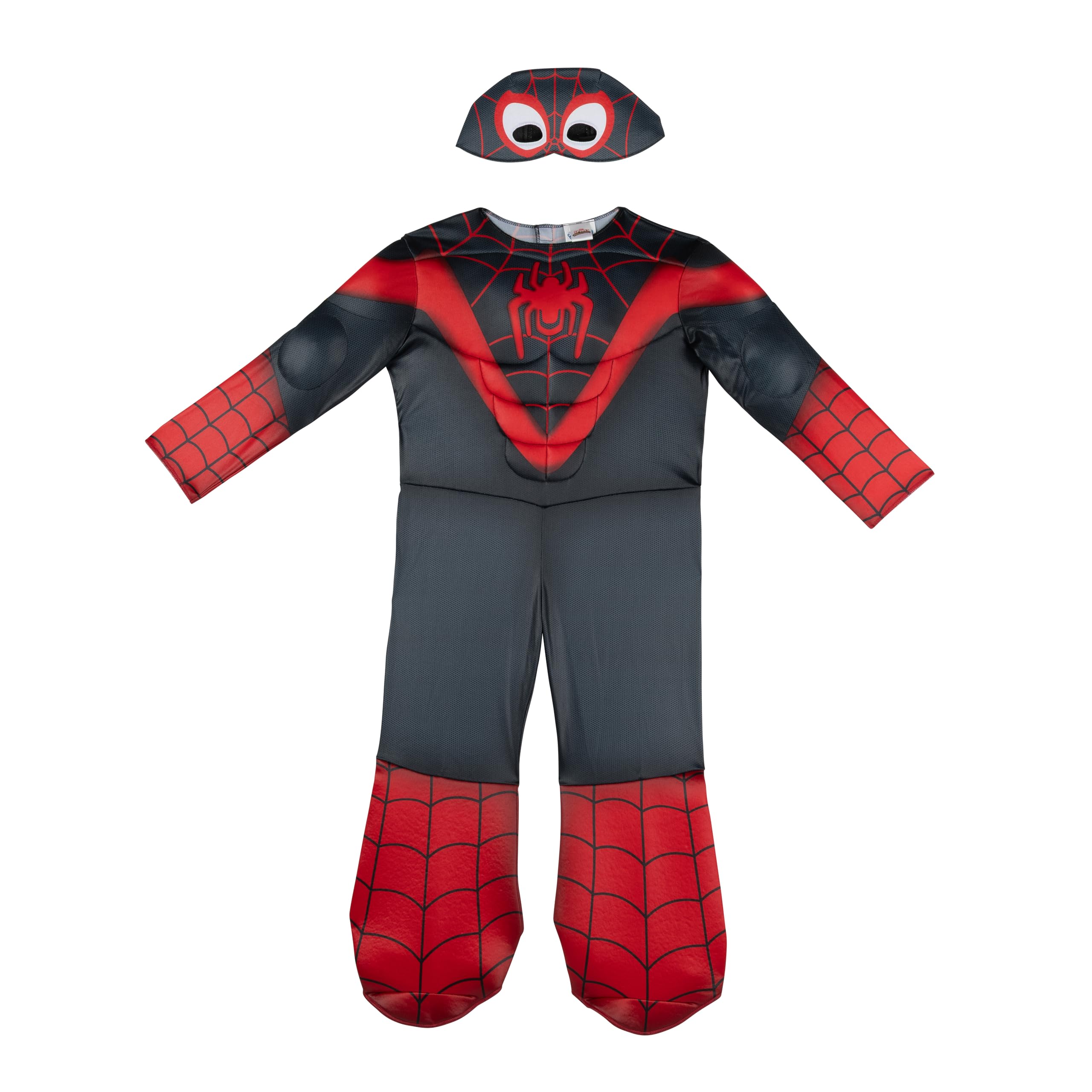 MARVEL Official Toddler Deluxe Halloween Costume - Premium Quality Padded Jumpsuit and Fabric Headpiece (3T-4T)