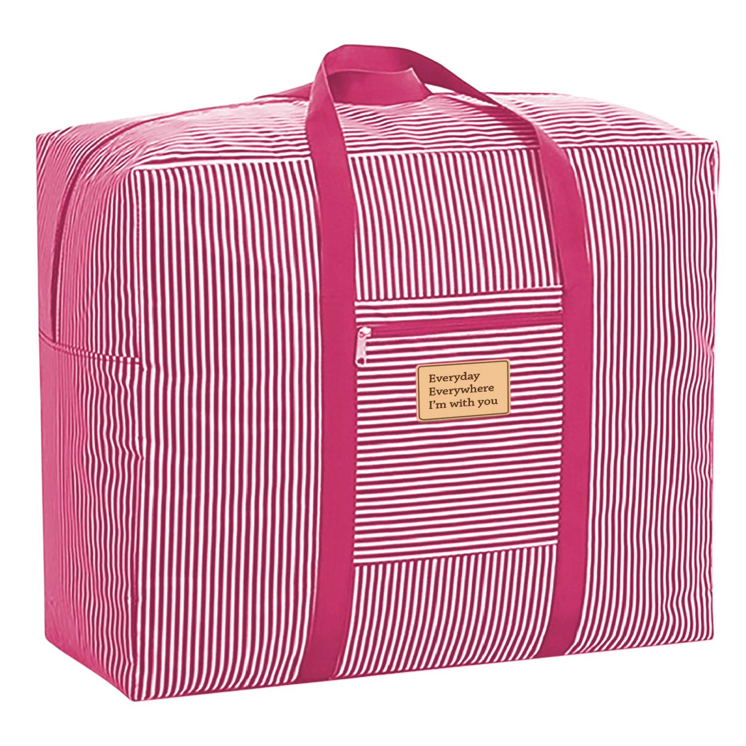 Innova Storage Bags with Zips & Handles for Clothes, Duvets, Bedding, Quilt, Blankets, Travel, Moving, Laundry, Underbed, Durable Fabric, Large Capacity, Waterproof - Large Red Stripes 1 Bag