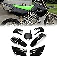 KUAFU Plastic Kit Fairing Bodywork Compatible With 2001-2013 Kawasaki KX85, 2001-2013 Kawasaki KX100 (Black)