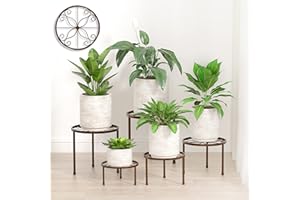 Linpla 5-Pack Decent Metal Plant Stands, Heavy Duty Flower Pot Stands for Multiple Plant, Anti-Rust Iron Plant Pot Shelf, Decoration Racks for Home Indoor and Outdoor (5 Pack Bronze)