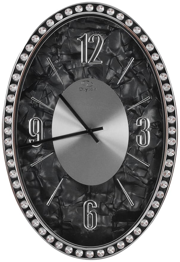 Buy DIYIDA Stainless Steel Wall Clock (46 cm x 3 cm x 6 cm, Black