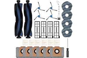 PURE REALM 28 Pack Replacement Accessories for eufy X10 Pro Omni Robot Vacuum Cleaner, 2 MainBrush 4 Filter 6 Dust Bag 4 Mop Pads 4 SideBrush 1 Cleaning Brush 1 Screwdriver and 6 Scented Stick