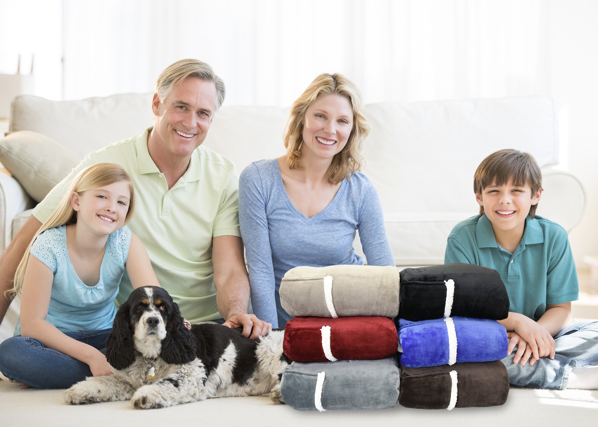 Catalonia Platinum Blanket with Sleeves, Dual Microplush Fleece Sherpa Warm Blankets for Adult Women Men 183cm x 140cm, Blue